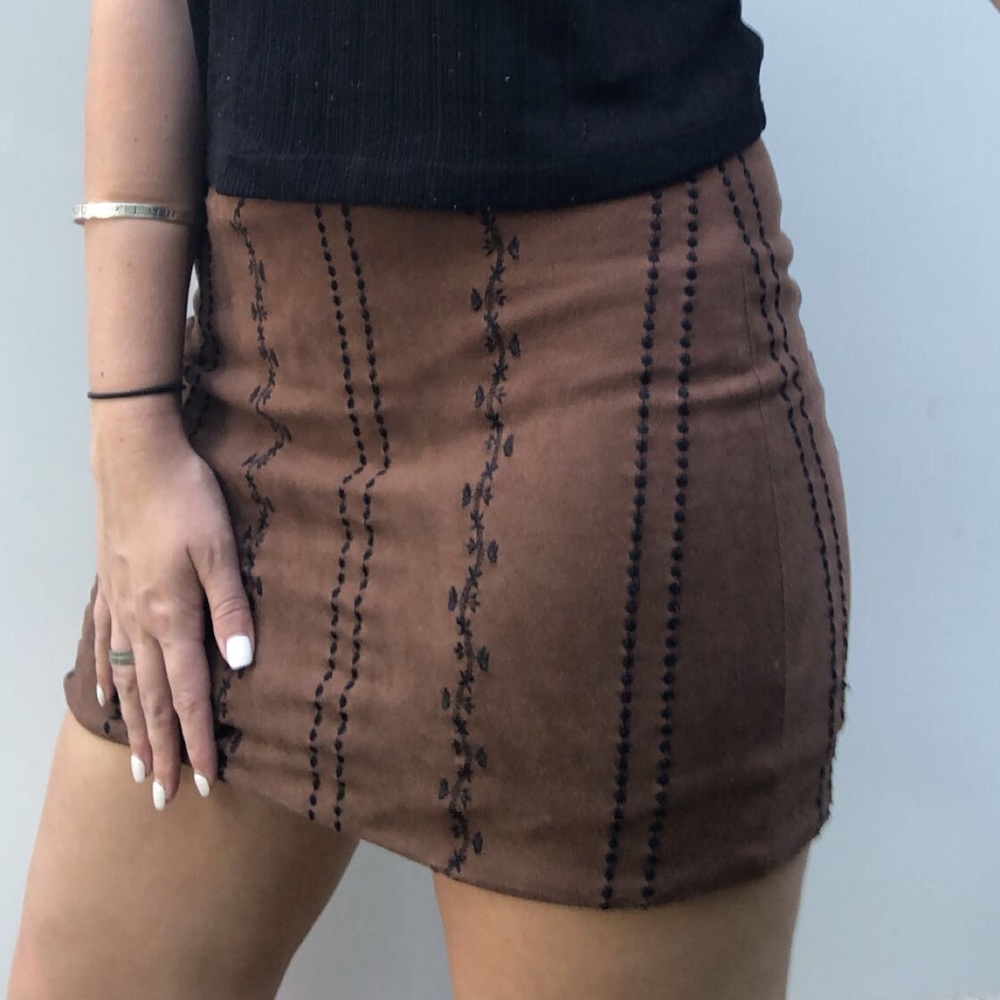 Honey Belle Suede Mini Skirt